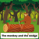 The monkey and the wedge | बन्दर और लकड़ी का खूंटा sanskrit story, The monkey and the wedge in sanskrit