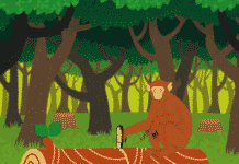 The monkey and the wedge | बन्दर और लकड़ी का खूंटा sanskrit story, The monkey and the wedge in sanskrit