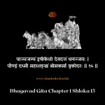 Bhagavad Gita Chapter 1 Shloka 15 | рд╢реНрд░реАрдорджреНрднрдЧрд╡рджреНрдЧреАрддрд╛ Bhagavad Gita Shloka image