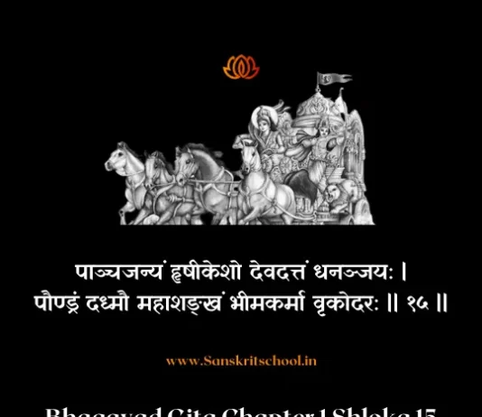 Bhagavad Gita Chapter 1 Shloka 15 | श्रीमद्भगवद्गीता Bhagavad Gita Shloka image
