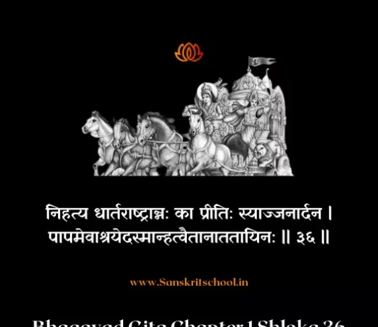 Bhagavad Gita Chapter 1 Shloka 36 | рд╢реНрд░реАрдорджреНрднрдЧрд╡рджреНрдЧреАрддрд╛ Bhagavad Gita Chapter 1 Shloka image