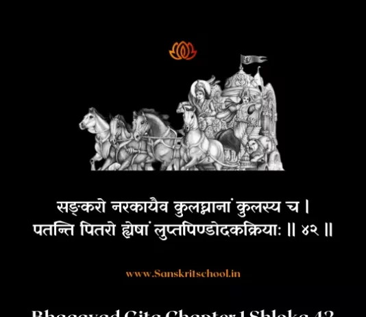 Bhagavad Gita Chapter 1 Shloka 42 | рд╢реНрд░реАрдорджреНрднрдЧрд╡рджреНрдЧреАрддрд╛ Bhagavad Gita Shloka image
