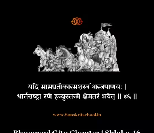 Bhagavad Gita Chapter 1 Shloka 46 | рд╢реНрд░реАрдорджреНрднрдЧрд╡рджреНрдЧреАрддрд╛ Bhagavad Gita Shloka image