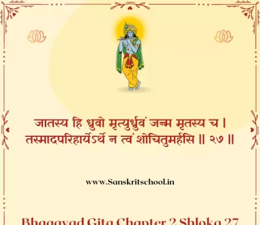 Bhagavad Gita Chapter 2 Shloka 27 | श्रीमद्भगवद्गीता Bhagavad Gita Chapter 2 image