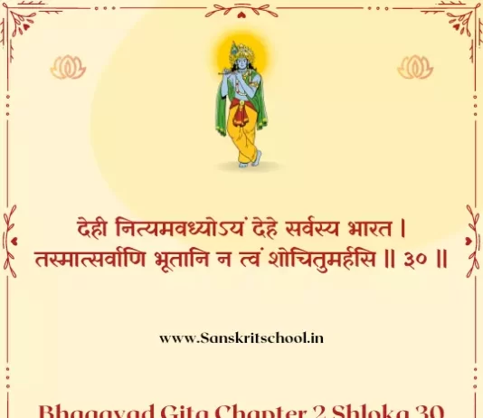 Bhagavad Gita Chapter 2 Shloka 30 | श्रीमद्भगवद्गीता Bhagavad Gita Chapter 2 Shloka image