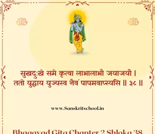 Bhagavad Gita Chapter 2 Shloka 38 | श्रीमद्भगवद्गीता Bhagavad Gita Chapter 2 Shloka image