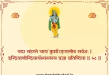 Bhagavad Gita Chapter 2 Shloka 58 | श्रीमद्भगवद्गीता Bhagavad Gita Chapter 2 Shloka image