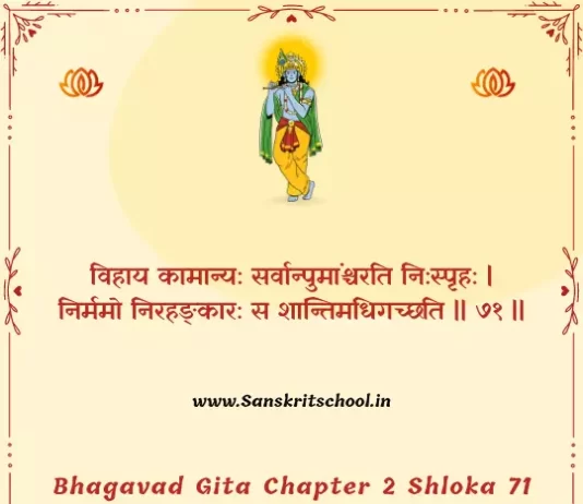 Bhagavad Gita Chapter 2 Shloka 71 | श्रीमद्भगवद्गीता Bhagavad Gita Chapter 2 image