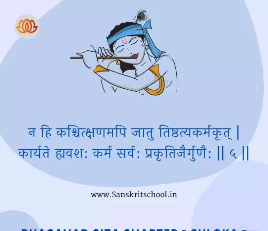 Bhagavad Gita Chapter 3 Shloka 5 | श्रीमद्भगवद्गीता Bhagavad Gita Chapter 3 Shloka image