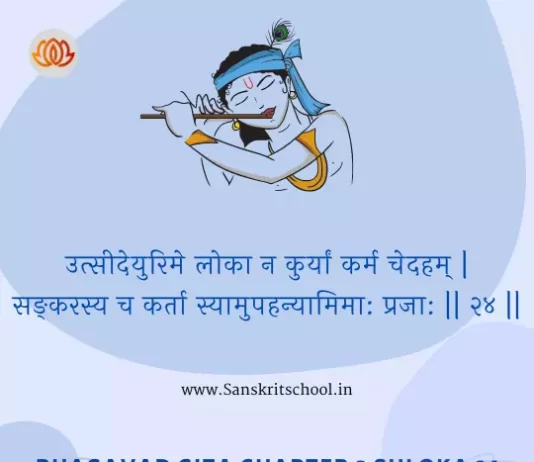 Bhagavad Gita Chapter 3 Shloka 24 | श्रीमद्भगवद्गीता Bhagavad Gita Chapter 3 Shloka image
