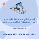 Bhagavad Gita Chapter 3 Shloka 25 | श्रीमद्भगवद्गीता Bhagavad Gita Chapter 3 image