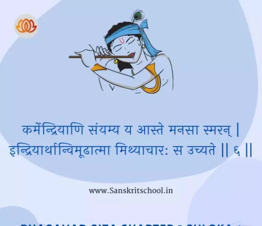 Bhagavad Gita Chapter 3 Shloka 6 | श्रीमद्भगवद्गीता Bhagavad Gita Chapter 3 image
