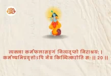 Bhagavad Gita Chapter 4 Shloka 20 | श्रीमद्भगवद्गीता Bhagavad Gita Chapter 4 Shloka image