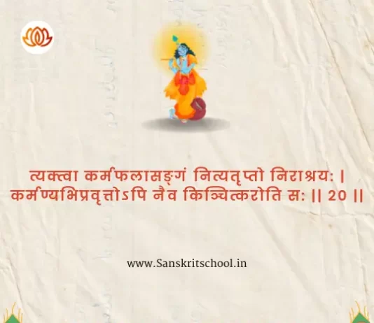 Bhagavad Gita Chapter 4 Shloka 20 | श्रीमद्भगवद्गीता Bhagavad Gita Chapter 4 Shloka image