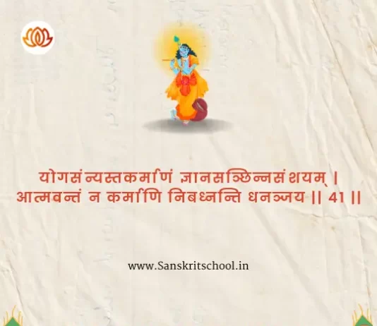 Bhagavad Gita Chapter 4 Shloka 41 | рд╢реНрд░реАрдорджреНрднрдЧрд╡рджреНрдЧреАрддрд╛ Bhagavad Gita Chapter 4 Shloka image