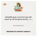 Bhagavad Gita Chapter 5 Shloka 13 | рд╢реНрд░реАрдорджреНрднрдЧрд╡рджреНрдЧреАрддрд╛ Bhagavad Gita Chapter 5 Shloka image