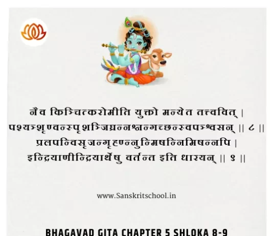 Bhagavad Gita Chapter 5 Shloka 8-9 | рд╢реНрд░реАрдорджреНрднрдЧрд╡рджреНрдЧреАрддрд╛ Bhagavad Gita Chapter 5 Shloka image