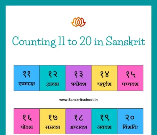 Counting 11 to 20 in sanskrit | संस्कृत में गिनती Counting 11 to 20 in Sanskrit