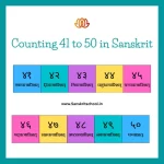 Counting 41 to 50 in sanskrit | संस्कृत में गिनती 41 to 50 Counting in Sanskrit with picture