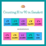 Counting 81 to 90 in Sanskrit | संस्कृत में गिनती 81 to 90 Counting in Sanskrit with picture