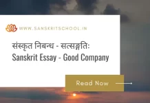 सत्सङ्गतिः | Essay on Importance of Good Company in Sanskrit Essay on Good Company in Sanskrit