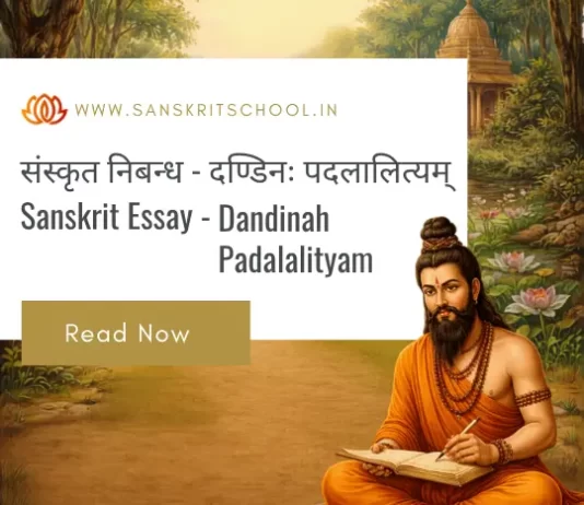 दण्डिनः पदलालित्यम् | Essay on Dandinah Padalalityam in Sanskrit Dandinah Padalalityam