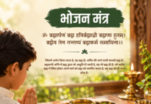 भोजन मंत्र – ब्रह्मार्पणं ब्रह्म हविः | Bhojan Mantra brahmarpanam brahma havir